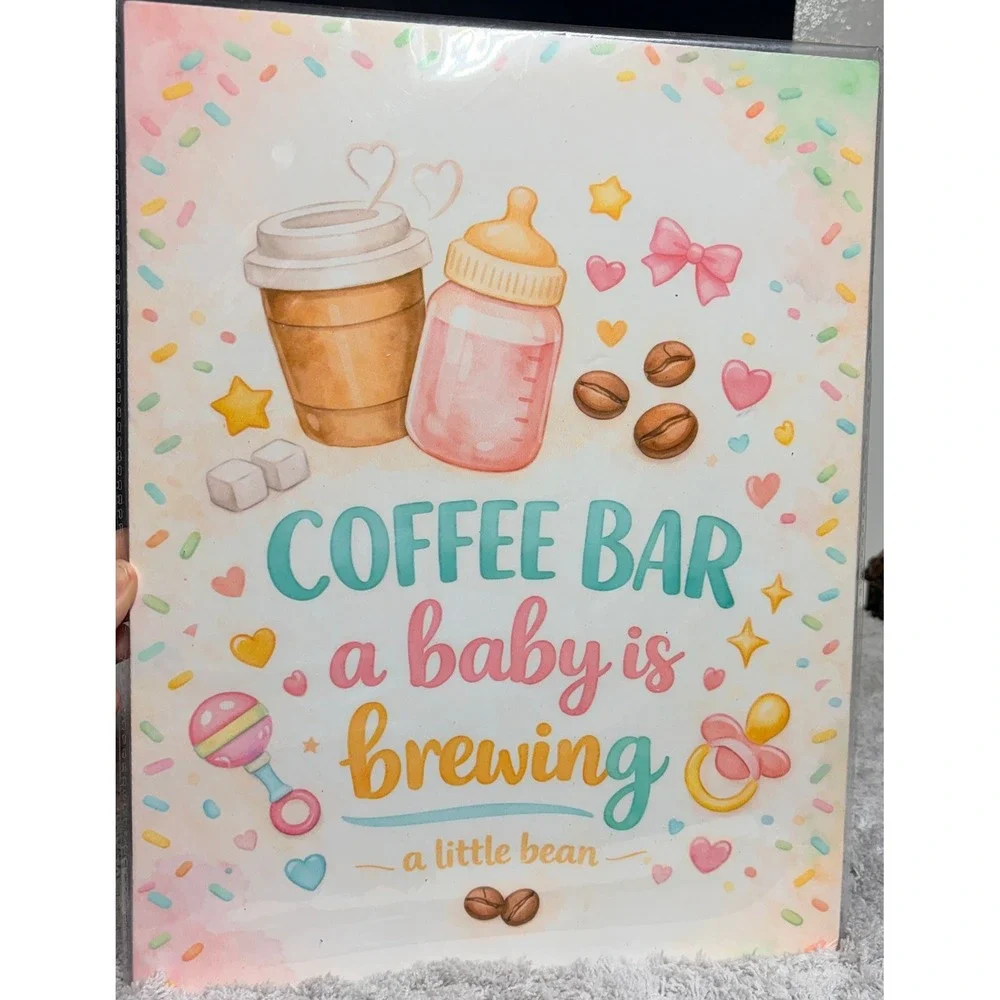 Baby Shower Table Signs 2pc Coffee Bar‎ Brewing A Little Treat For You Decor